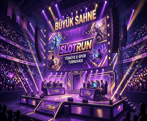 Slotrun Grand Stage turnuva sahnesi görseli